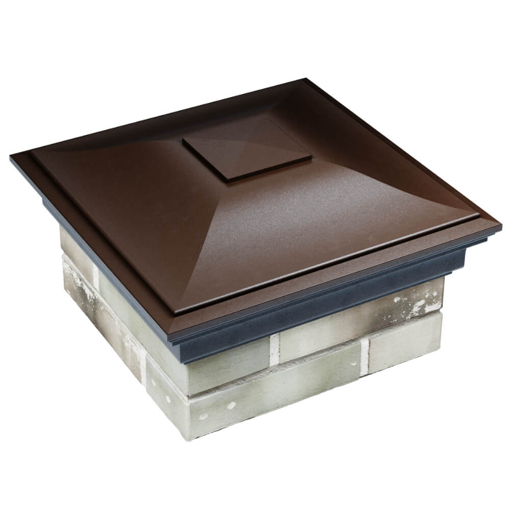 Колпак Zking Монблан Коричневый на столб 1.5х1.5 кирпича (385х385мм) в Михайловске фото