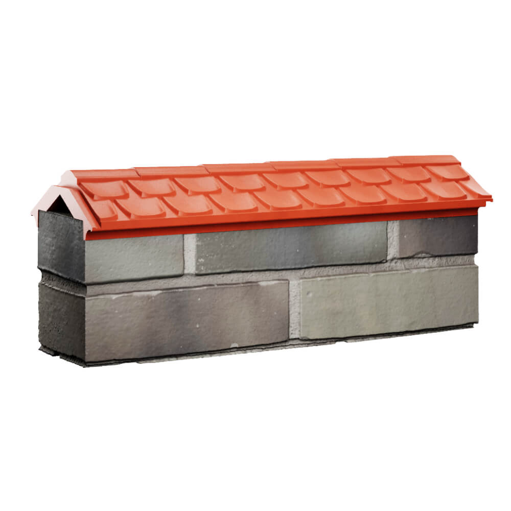 Парапет Zking Эльбрус Красный с посадкой на 0.5 кирпича (130мм) Михайловск фото