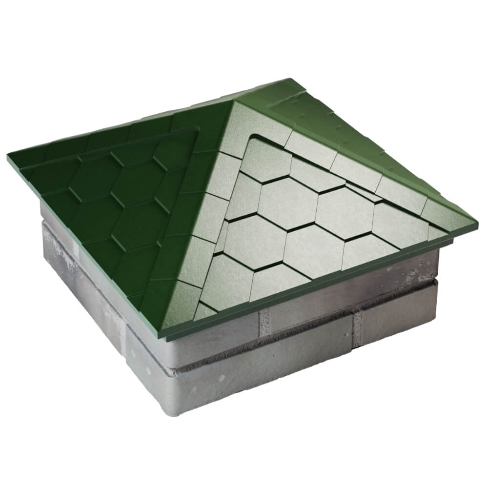 Колпак Zking Эверест Зеленый на столб 1.5х1.5 кирпича (390х390мм) в Михайловске фото