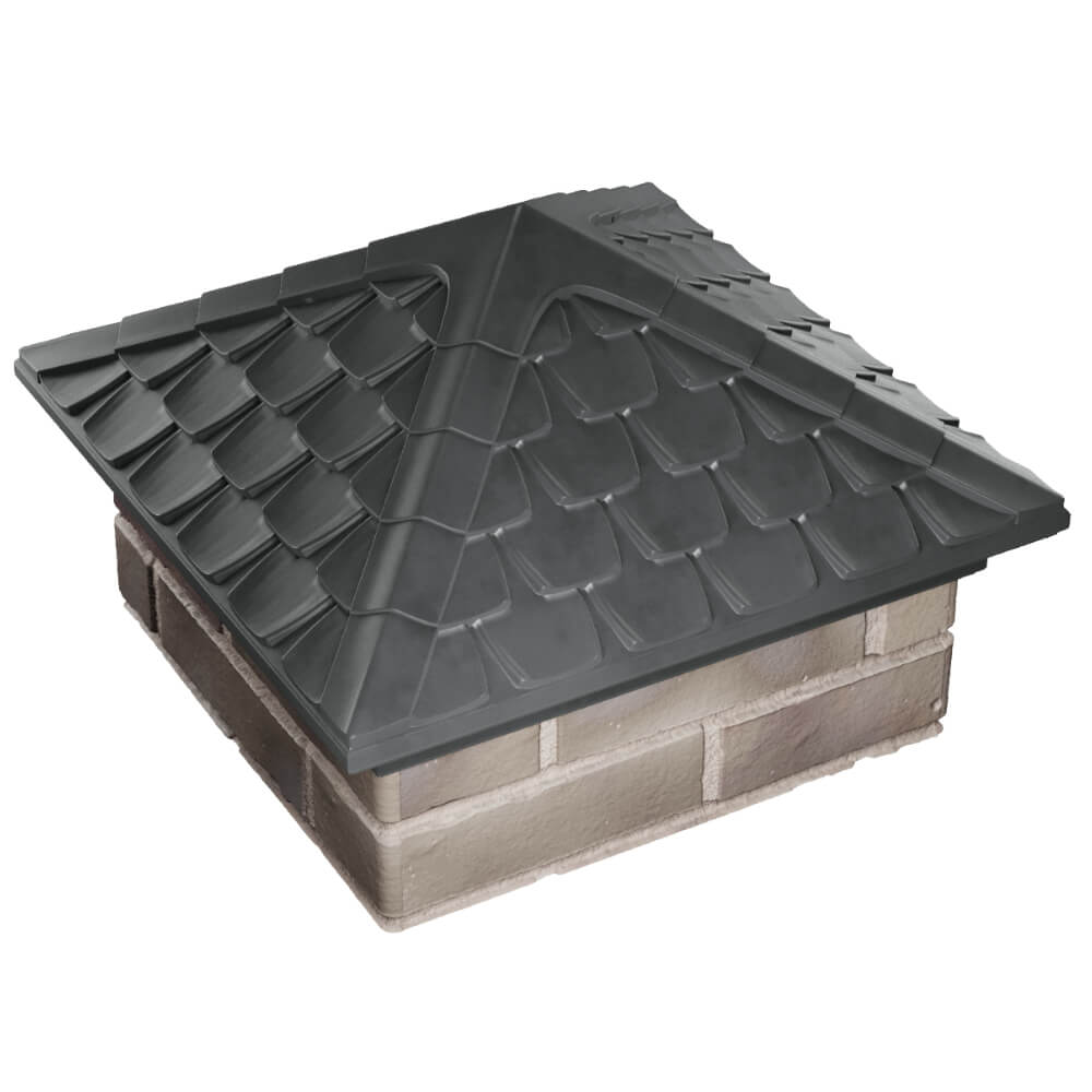 Колпак Zking Эльбрус Серый на столб 1.5х1.5 кирпича (385х385мм) в Михайловске фото