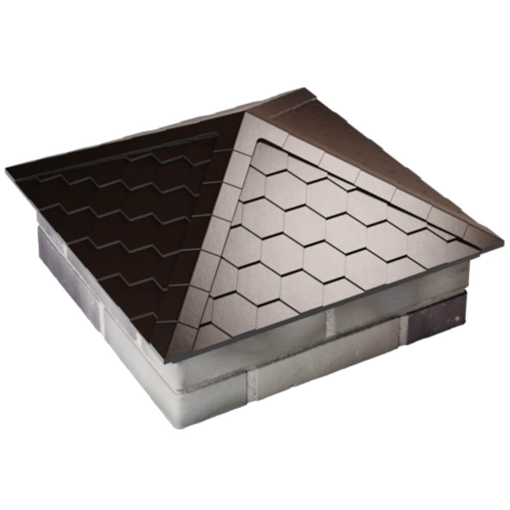 Колпак Zking Эверест Коричневый на столб 2х2 кирпича (535х535мм) Михайловск фото