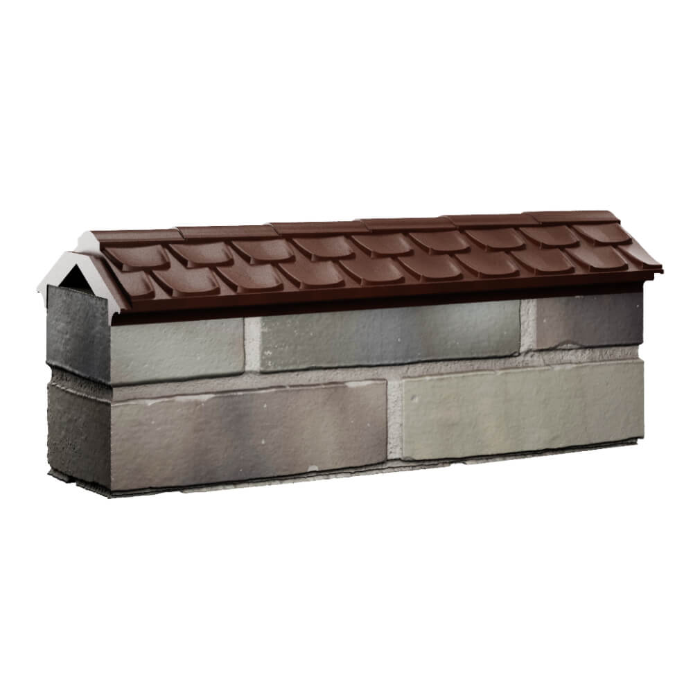 Парапет Zking Эльбрус Коричневый с посадкой на 0.5 кирпича (130мм) Михайловск фото