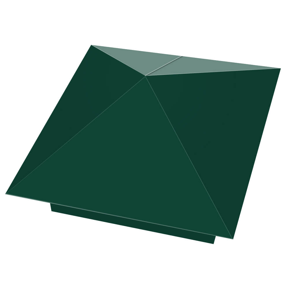 Колпак металлический 390х390мм RAL6005 Зеленый Мох заборный Михайловск фото