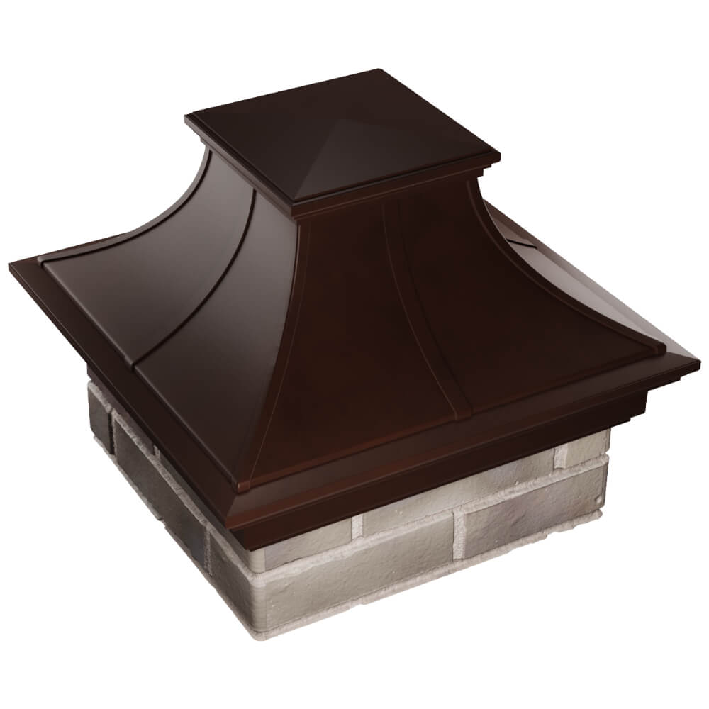 Колпак Zking Монблан Премиум Коричневый на столб 1.5х1.5 кирпича (385х385мм) в Михайловске фото