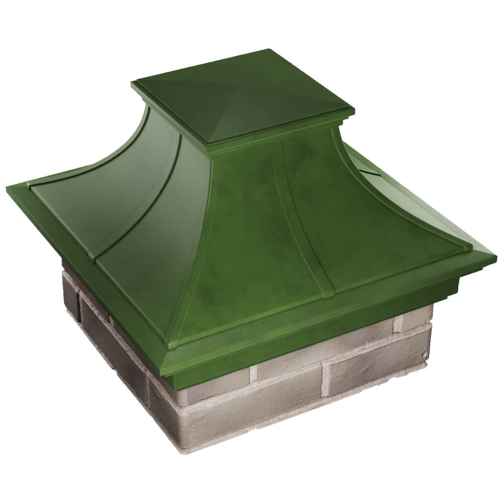 Колпак Zking Монблан Премиум Зеленый на столб 1.5х1.5 кирпича (385х385мм) в Михайловске фото