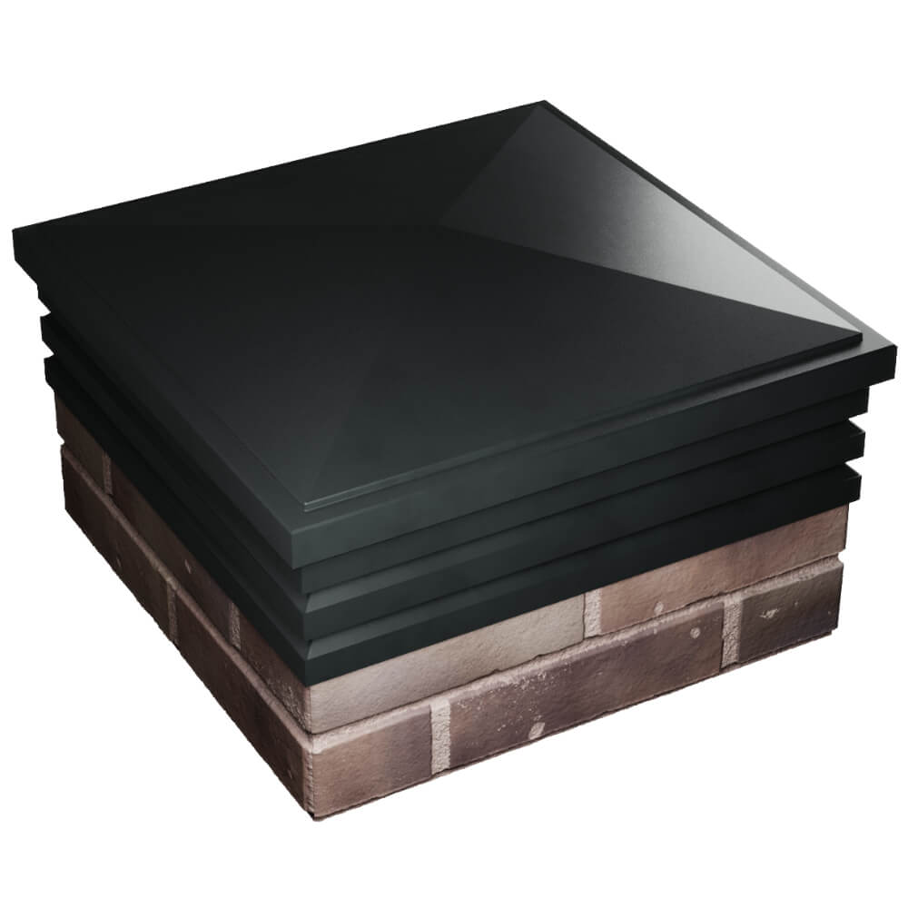 Колпак Zking Бона ХайТек Черный на столб 2х2 кирпича (513х513мм) в Михайловске фото