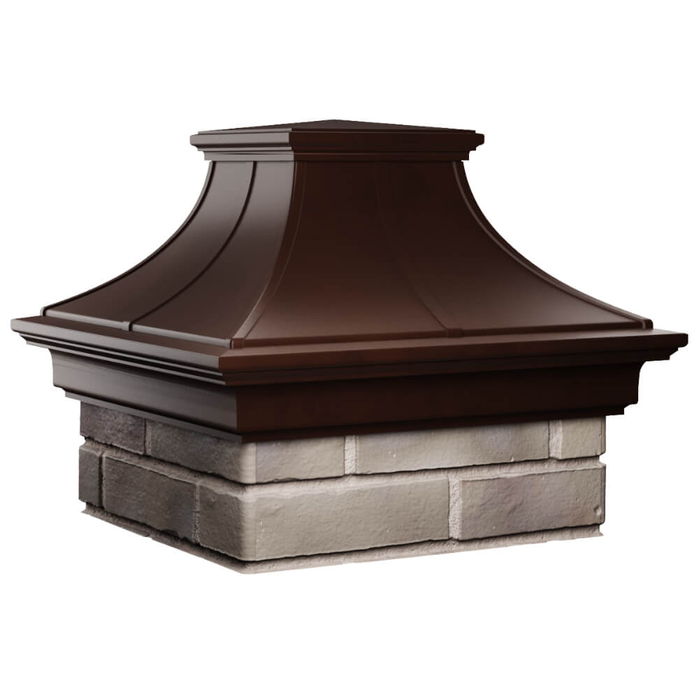Колпак Zking Монблан Премиум Коричневый на столб 1.5х1.5 кирпича (385х385мм) в Михайловске фото