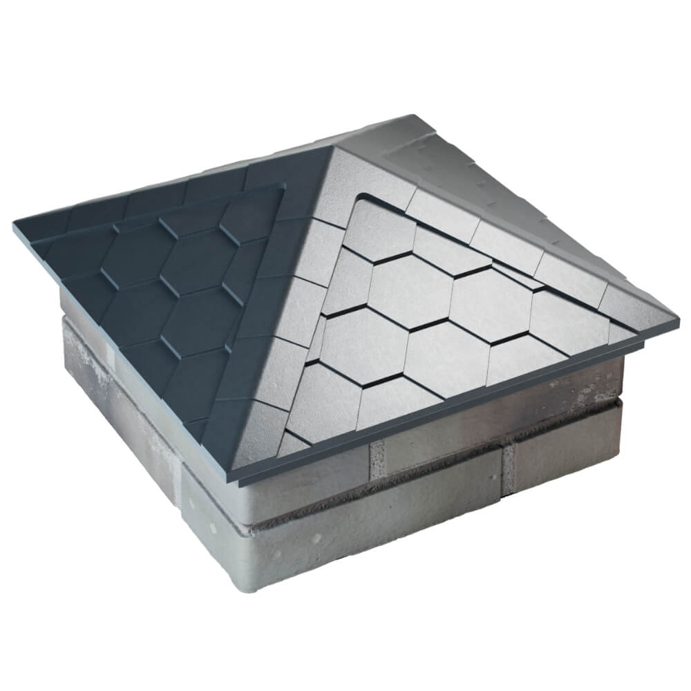 Колпак Zking Эверест Серый на столб 1.5х1.5 кирпича (390х390мм) в Михайловске фото