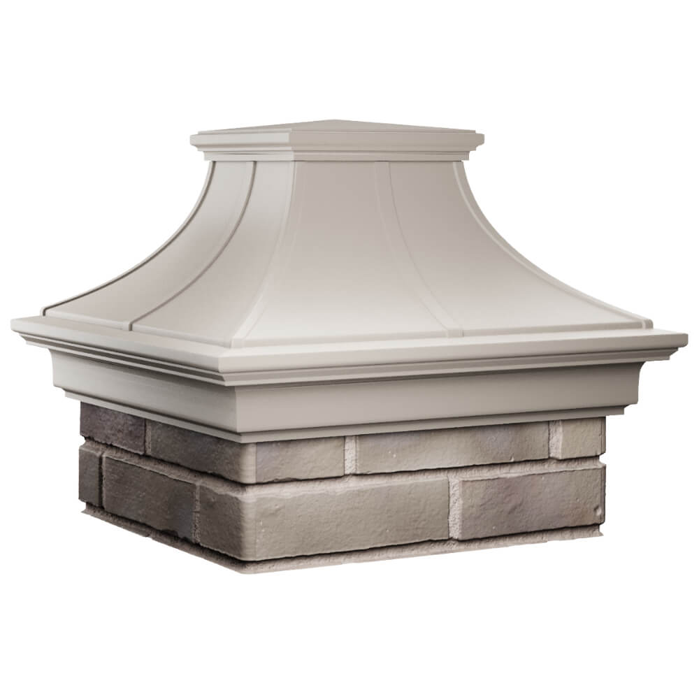 Колпак Zking Монблан Премиум Бежевый на столб 1.5х1.5 кирпича (385х385мм) в Михайловске фото