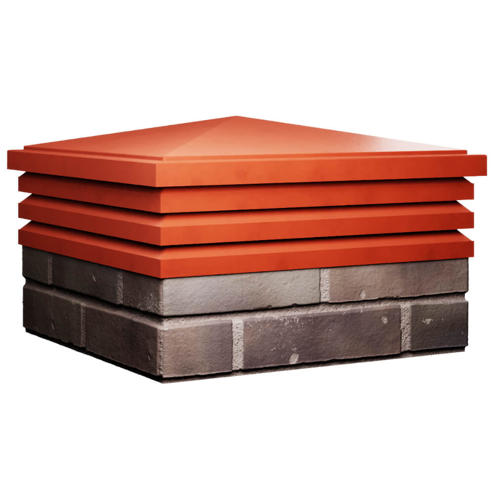 Колпак Zking Бона ХайТек Красный на столб 2х2 кирпича (513х513мм) в Михайловске фото