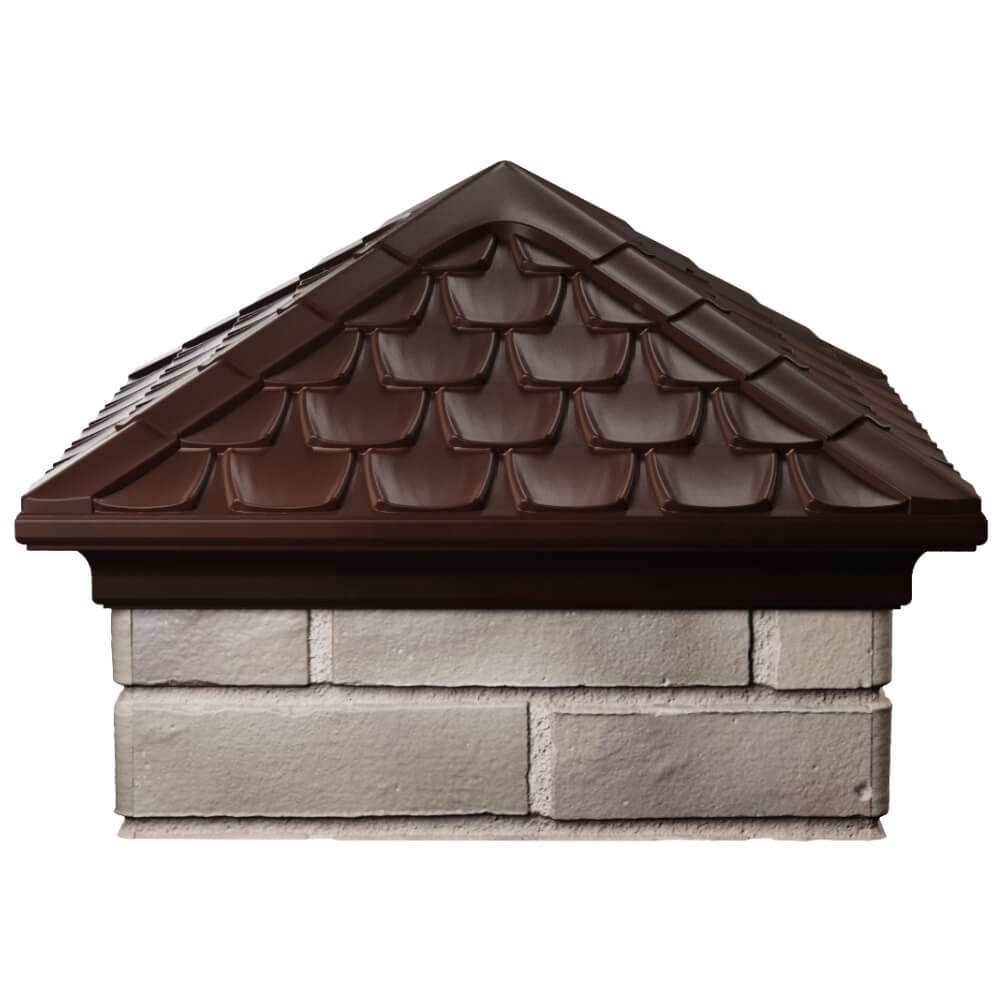 Колпак Zking Эльбрус Коричневый на столб 1.5х1.5 кирпича (385х385мм) Михайловск фото