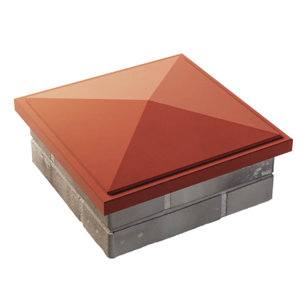 Колпак Zking БонаМоно Красный на столб 1.5х1.5 кирпича (385х385, 400х400мм) в Михайловске фото