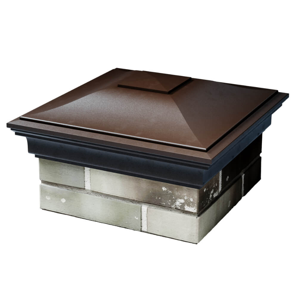 Колпак Zking Монблан Коричневый на столб 1.5х1.5 кирпича (385х385мм) в Михайловске фото