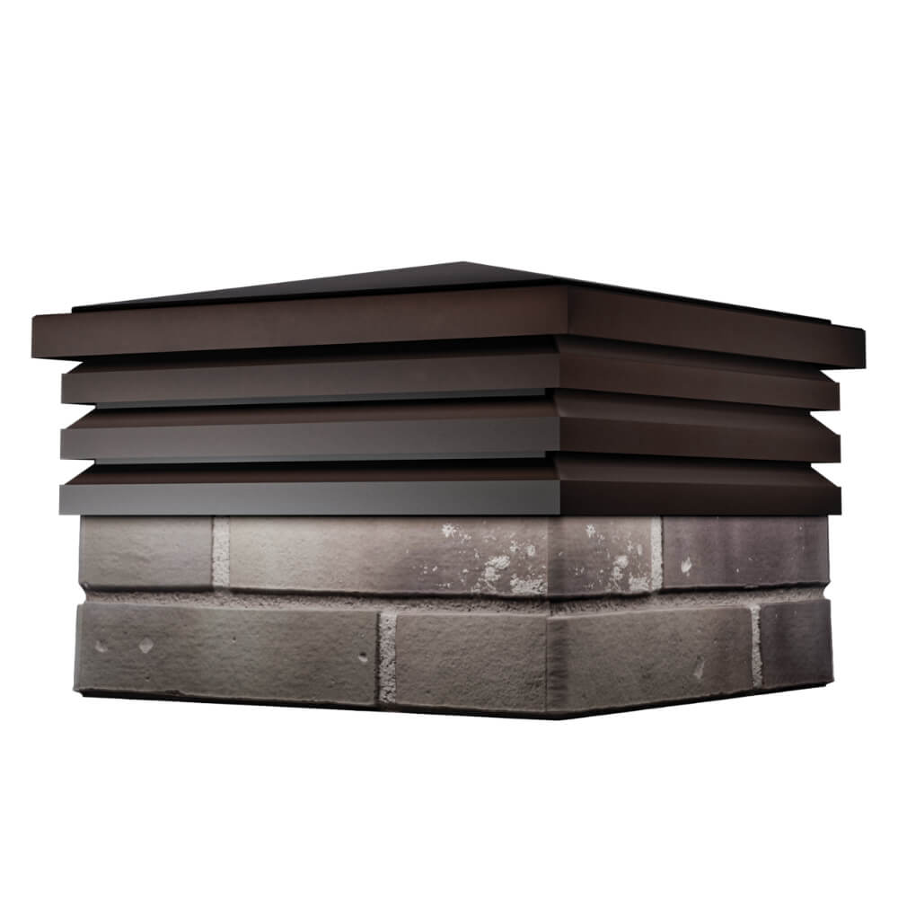 Колпак Zking Бона ХайТек Коричневый на столб 1.5х1.5 кирпича (385х385мм) в Михайловске фото