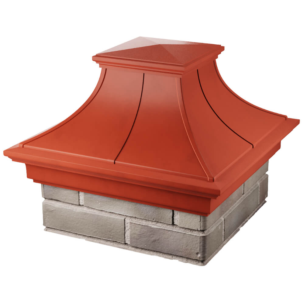 Колпак Zking Монблан Премиум Красный на столб 1.5х1.5 кирпича (385х385мм) в Михайловске фото