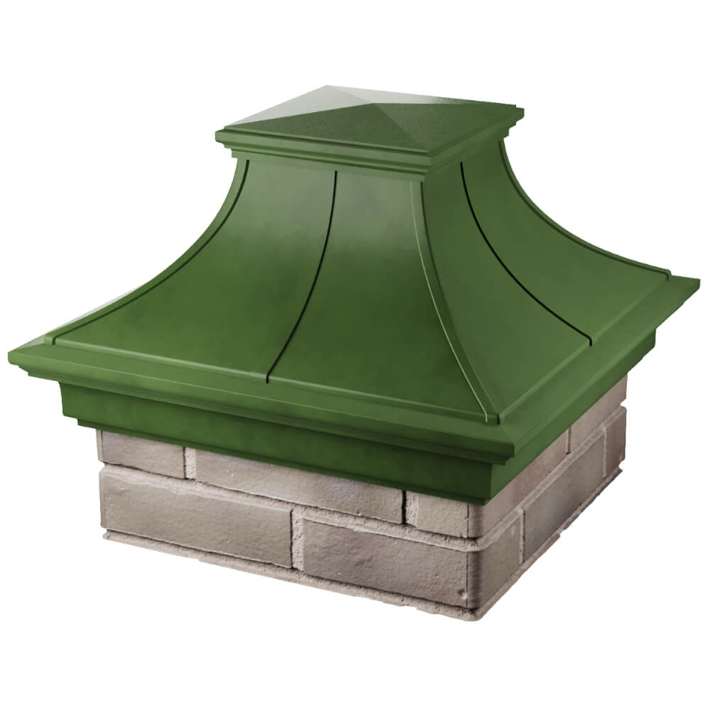 Колпак Zking Монблан Премиум Зеленый на столб 1.5х1.5 кирпича (385х385мм) в Михайловске фото