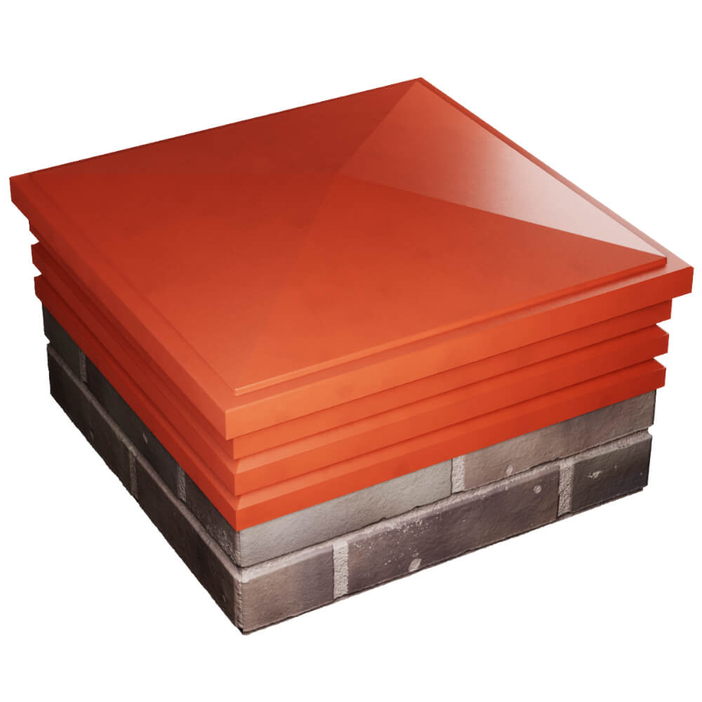 Колпак Zking Бона ХайТек Красный на столб 2х2 кирпича (513х513мм) в Михайловске фото