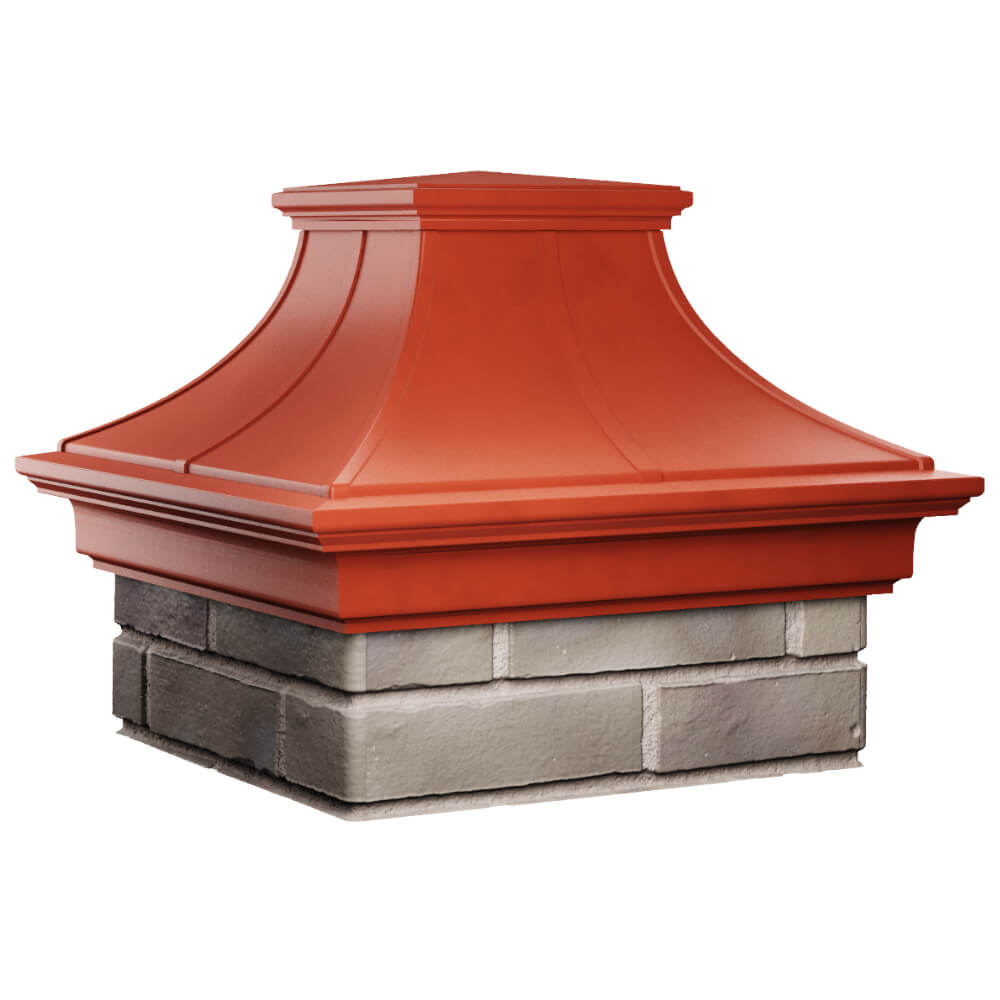 Колпак Zking Монблан Премиум Красный на столб 1.5х1.5 кирпича (385х385мм) в Михайловске фото