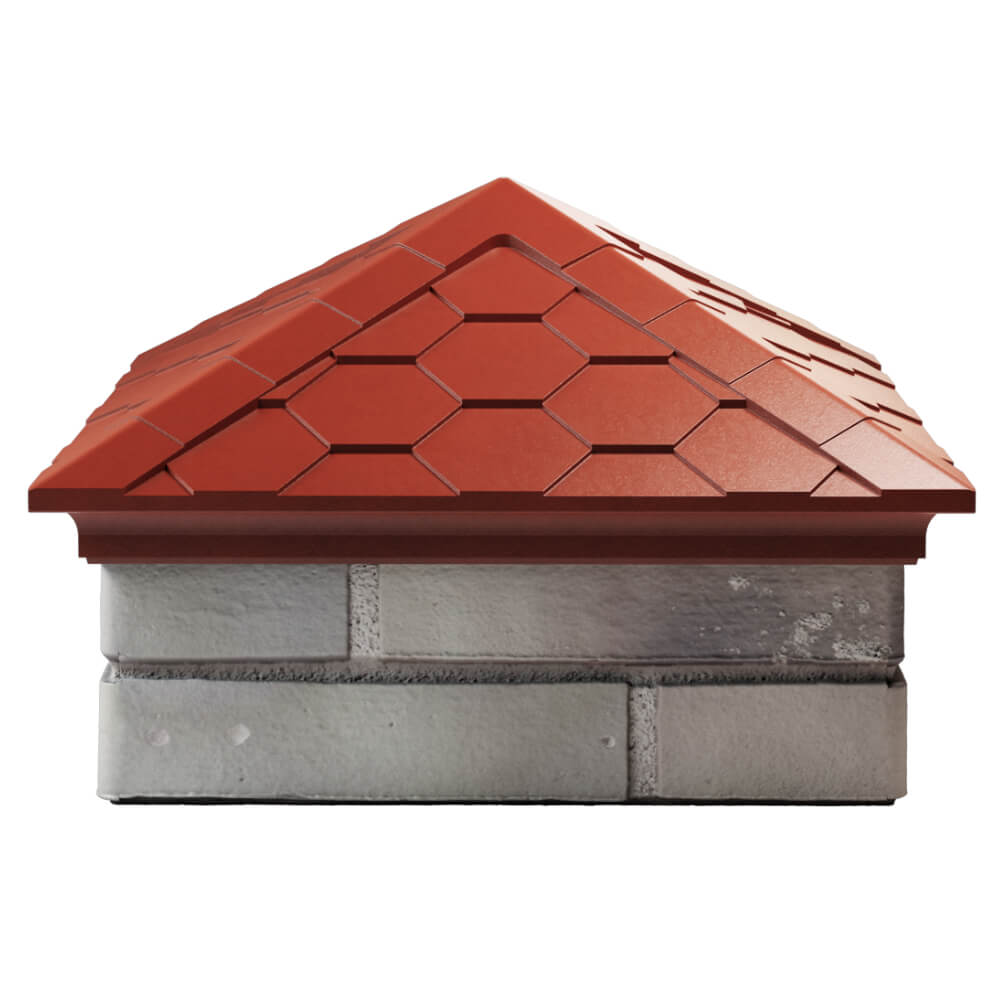 Колпак Zking Эверест Красный на столб 1.5х1.5 кирпича (390х390мм) Михайловск фото