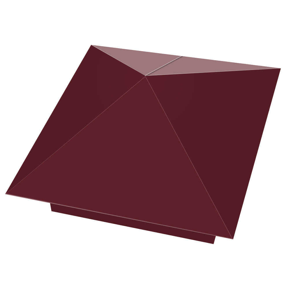 Колпак металлический 390х390мм RAL3005 Красное Вино заборный Михайловск фото