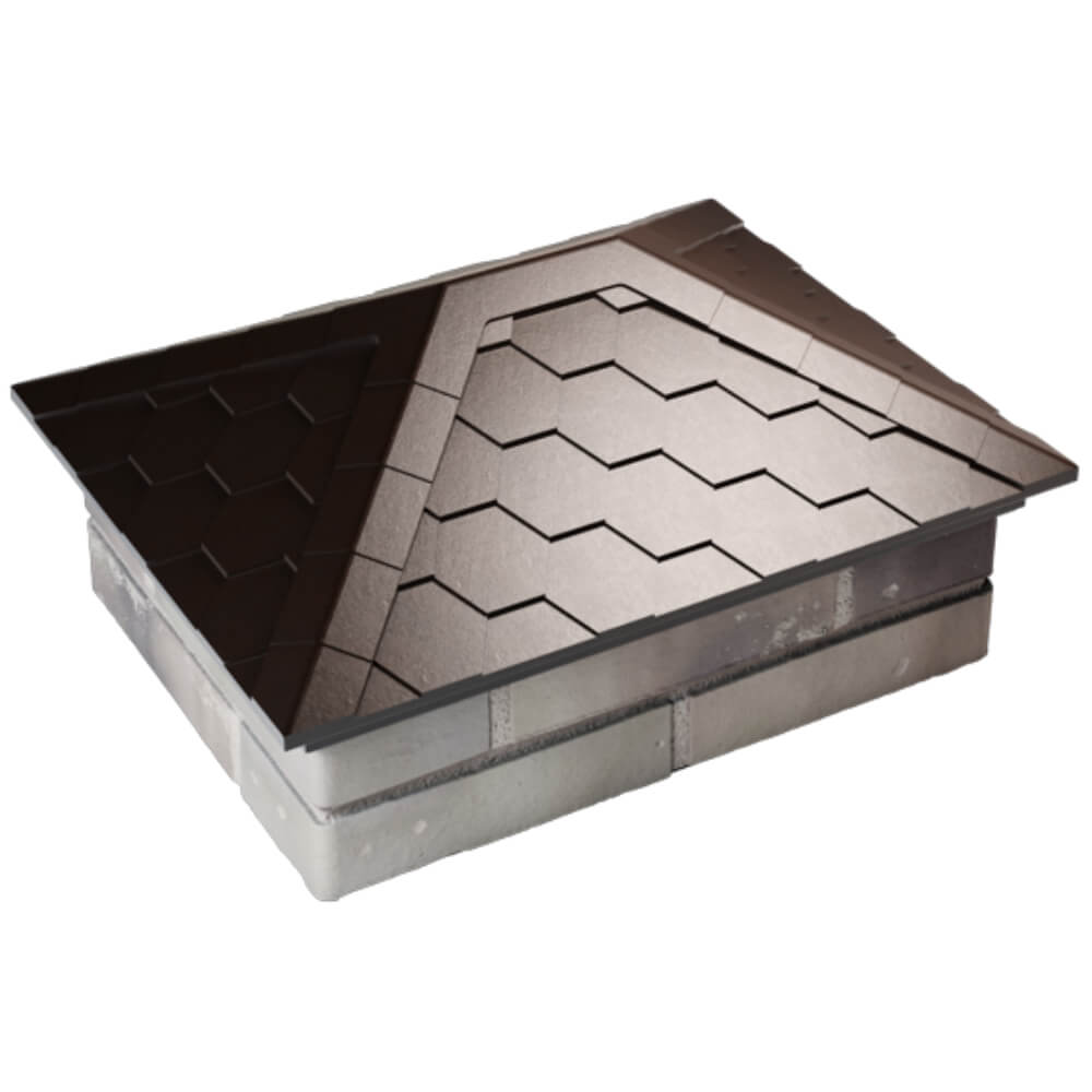 Колпак Zking Эверест Коричневый на столб 2х1.5 кирпича (520х390мм) Михайловск фото