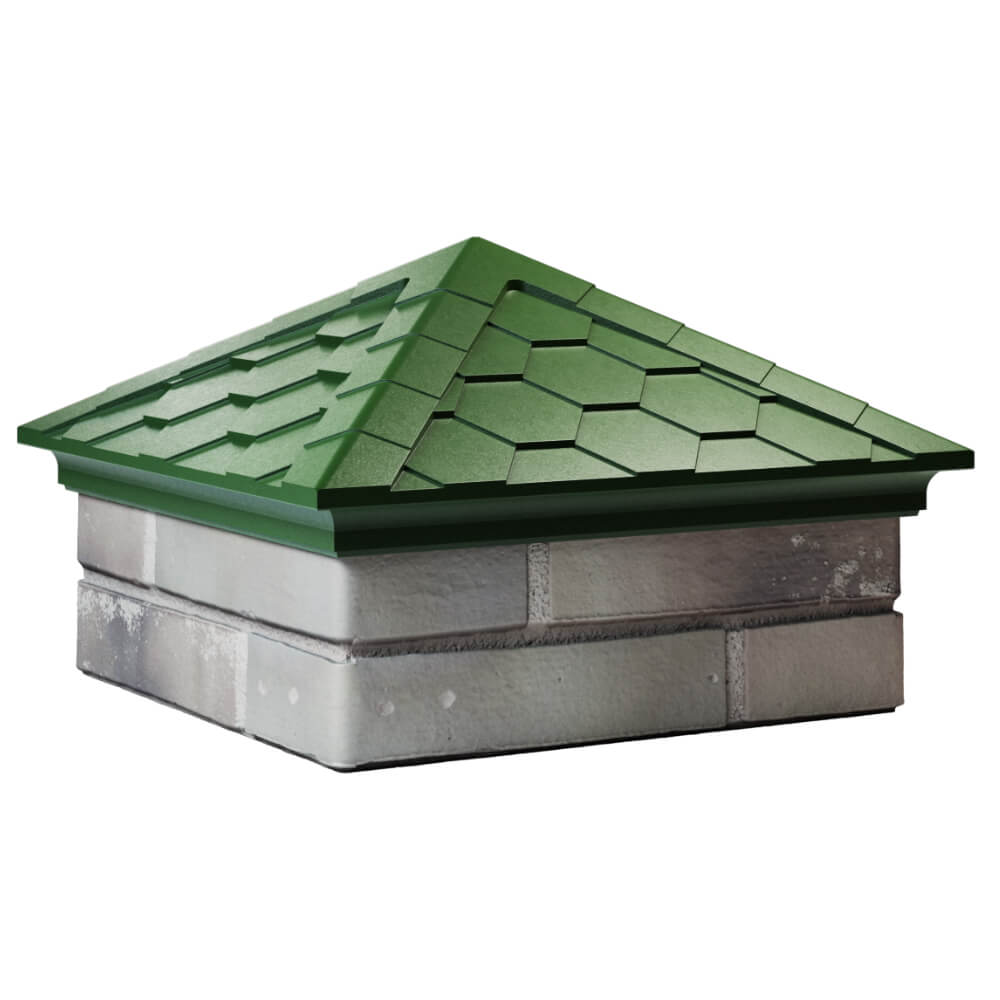 Колпак Zking Эверест Зеленый на столб 1.5х1.5 кирпича (390х390мм) в Михайловске фото