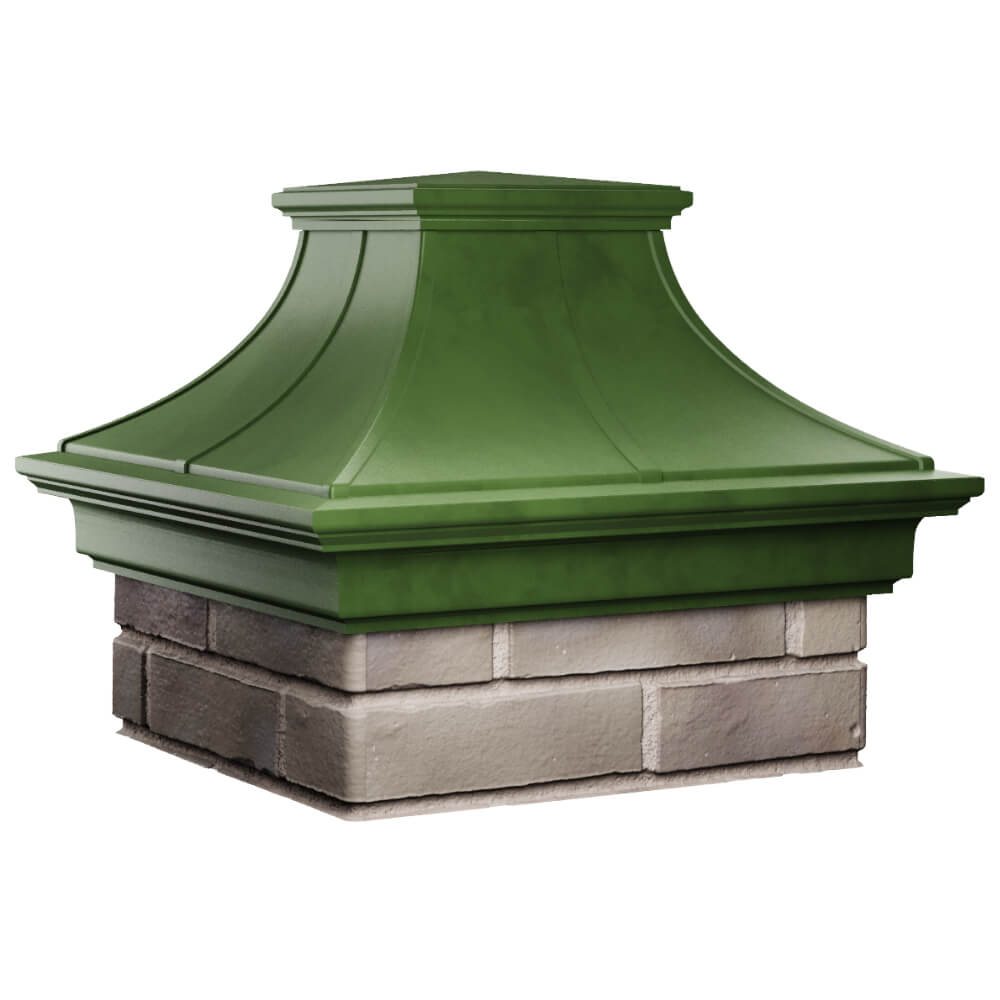 Колпак Zking Монблан Премиум Зеленый на столб 1.5х1.5 кирпича (385х385мм) в Михайловске фото