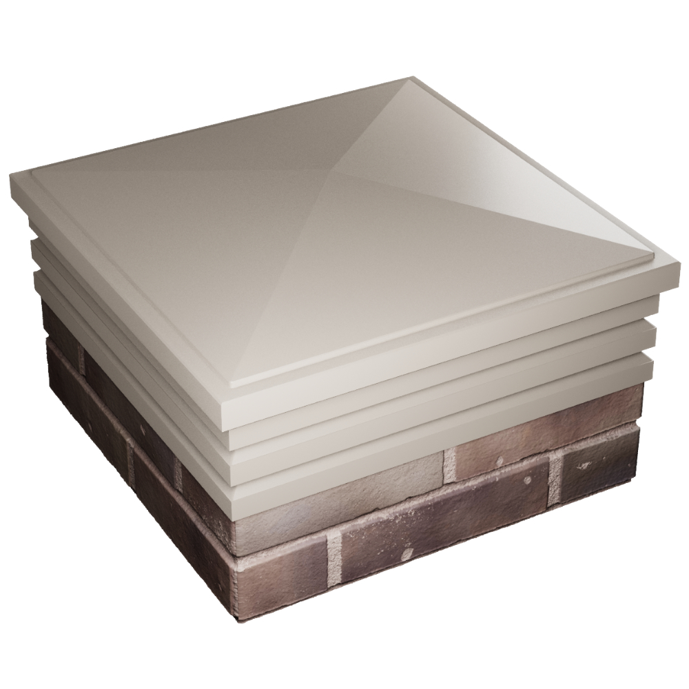 Колпак Zking Бона ХайТек Бежевый на столб 2х2 кирпича (513х513мм) в Михайловске фото