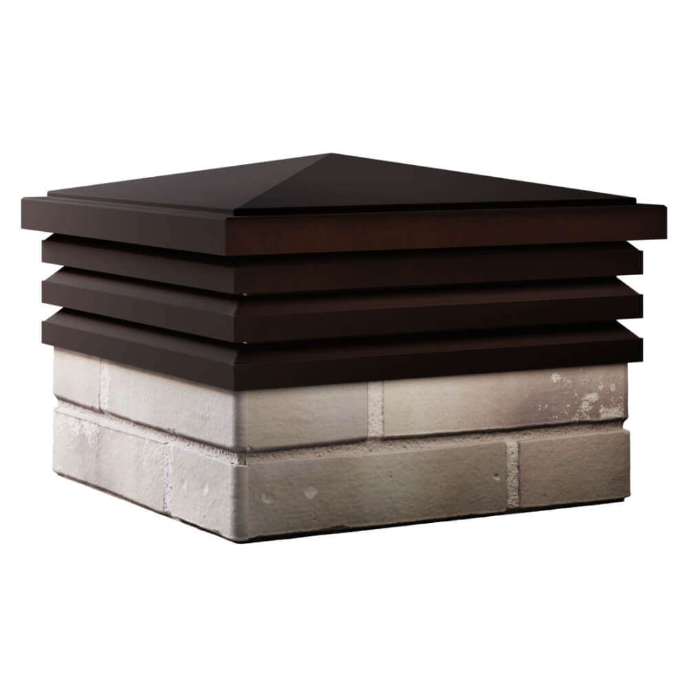 Колпак Zking Бона ХайТек Коричневый на столб 1.5х1.5 кирпича (385х385мм) в Михайловске фото